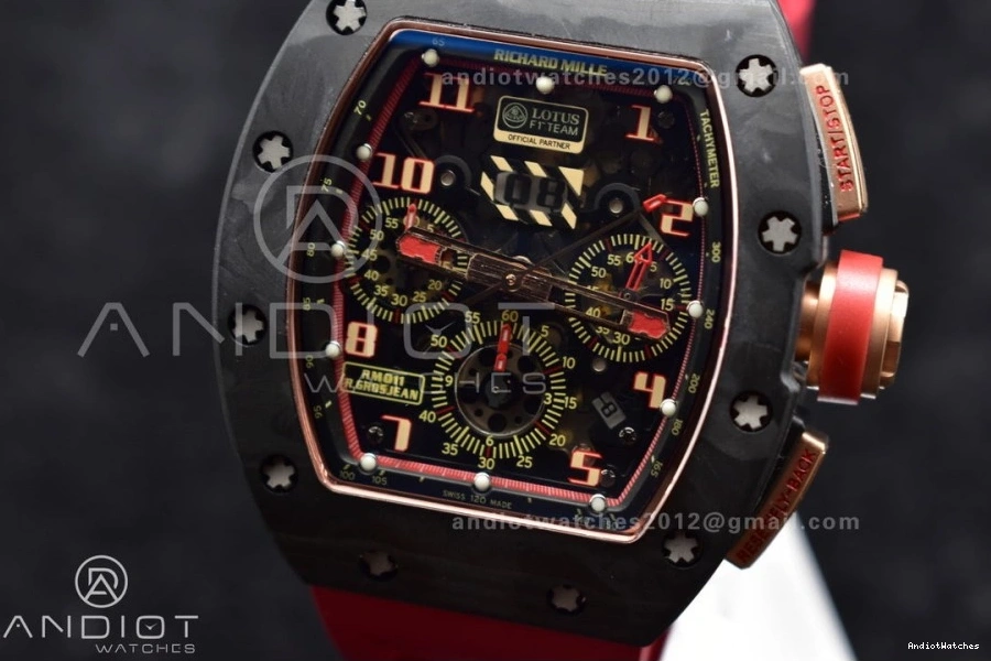 Rubber V Red Edition Lotus ModernLook 1:1 1020 Strap Dial A7750 KVF on Chrono Crystal Best RM011 NTPT 0324